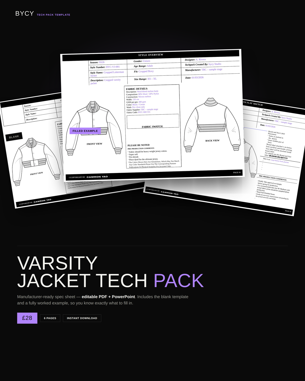 Cropped Varsity Jacket Tech Pack